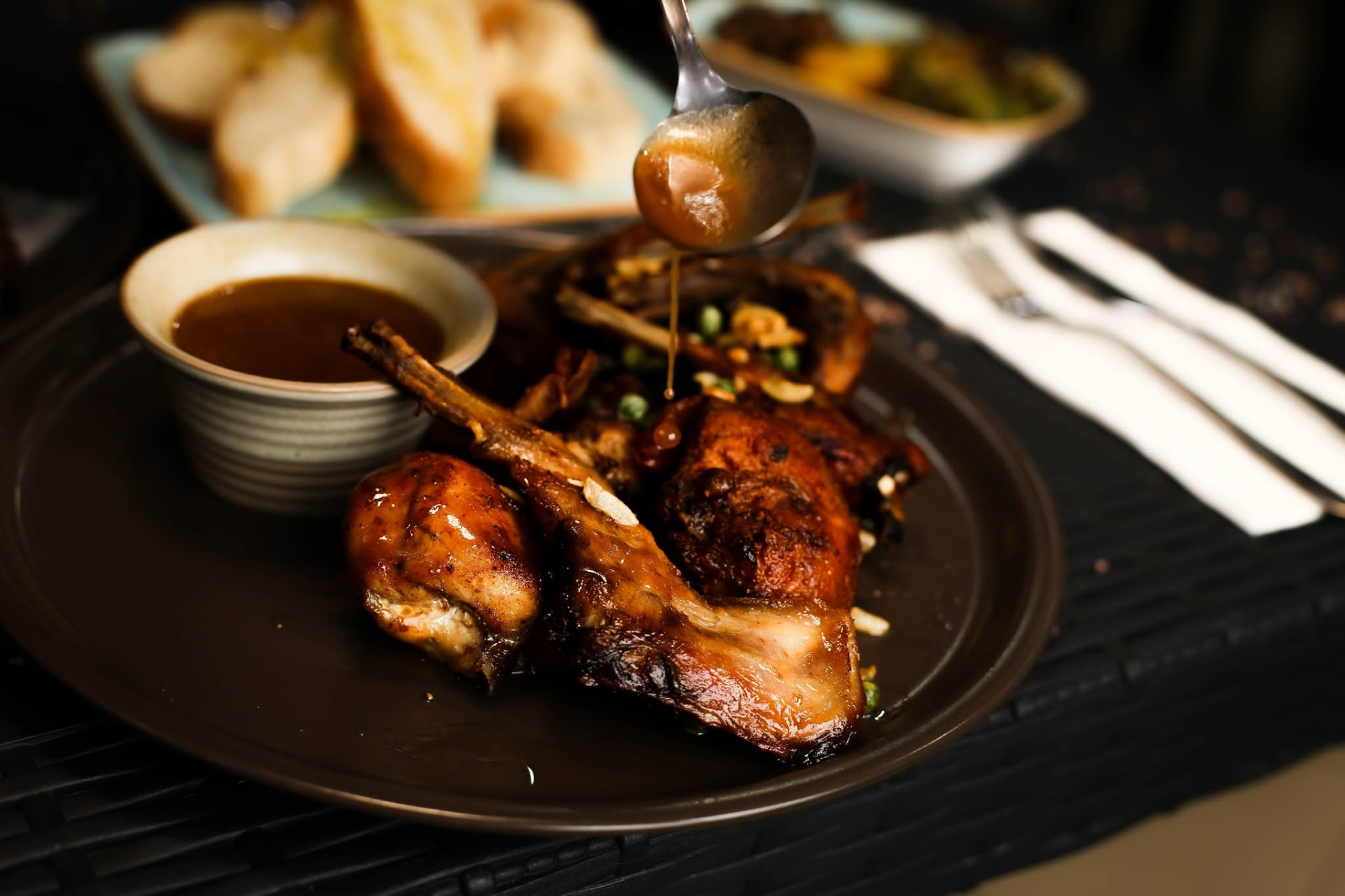 Maltese rabbit with rich sauce